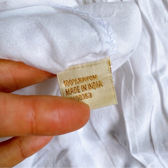 🐚 REBELLION BOHO WHITE RUFFLE SUMMER TOP! - Picture 9 of 12